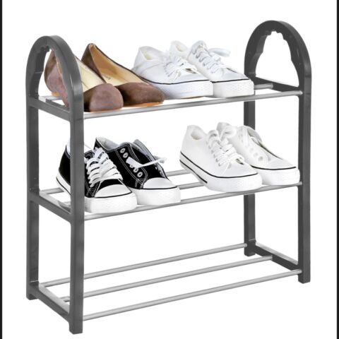 SHOE RACK Stand Storage Organiser Lightweight Compact SPACE SAVE Shelf Grey