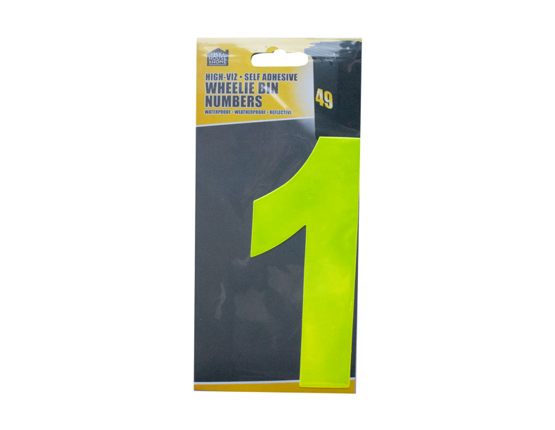 Wheelie Bin House Numbers Adhesive Wheely Stickers Reflective Sticky Numbers - ZYBUX