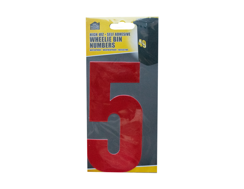 Wheelie Bin House Numbers Adhesive Wheely Stickers Reflective Sticky Numbers - ZYBUX