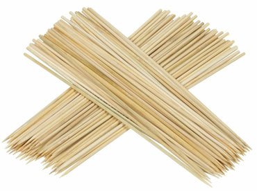 150 BAMBOO SKEWERS 30cm (12") BBQ KEBAB WOODEN WOOD STICKS FRUIT FONDUE CATERING - ZYBUX