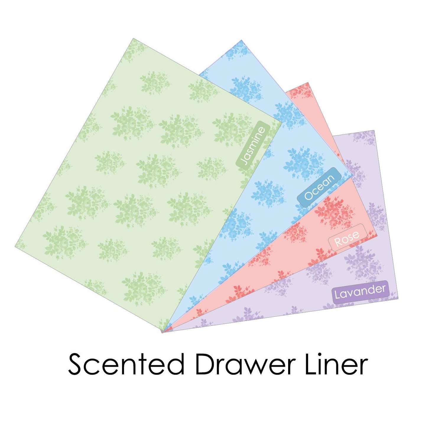 Scented Draw Liners 4 Pack Ocean Breeze, Jasmine, Wild Rose, Lavender 43x58cm - ZYBUX