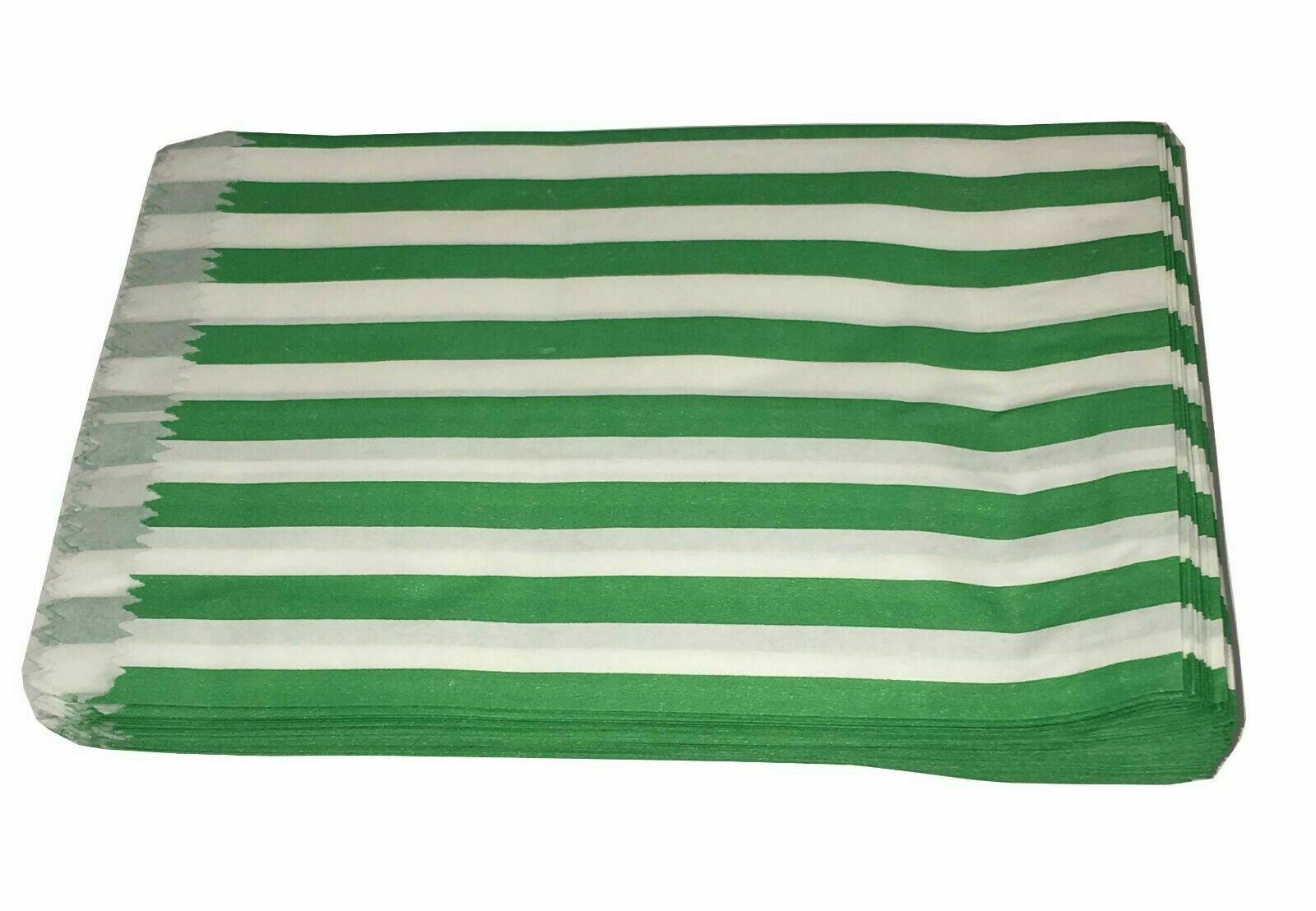 50 STRIPED CANDY PAPER BAGS FOR SWEET FAVOUR BUFFET WEDDING GIFT 7"x9" - 5"x7" - ZYBUX