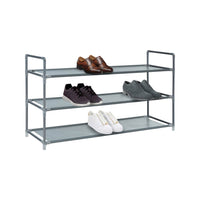 3 Tier Fabric SHOE Stand Storage Organiser RACK Lightweight Compact Space Save [Grey] - ZYBUX