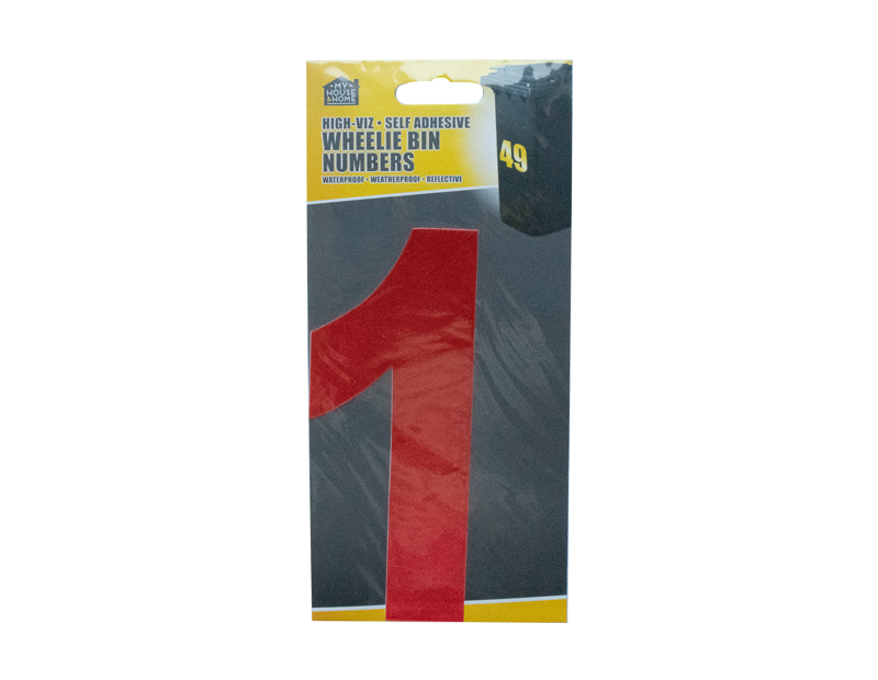 Wheelie Bin House Numbers Adhesive Wheely Stickers Reflective Sticky Numbers - ZYBUX