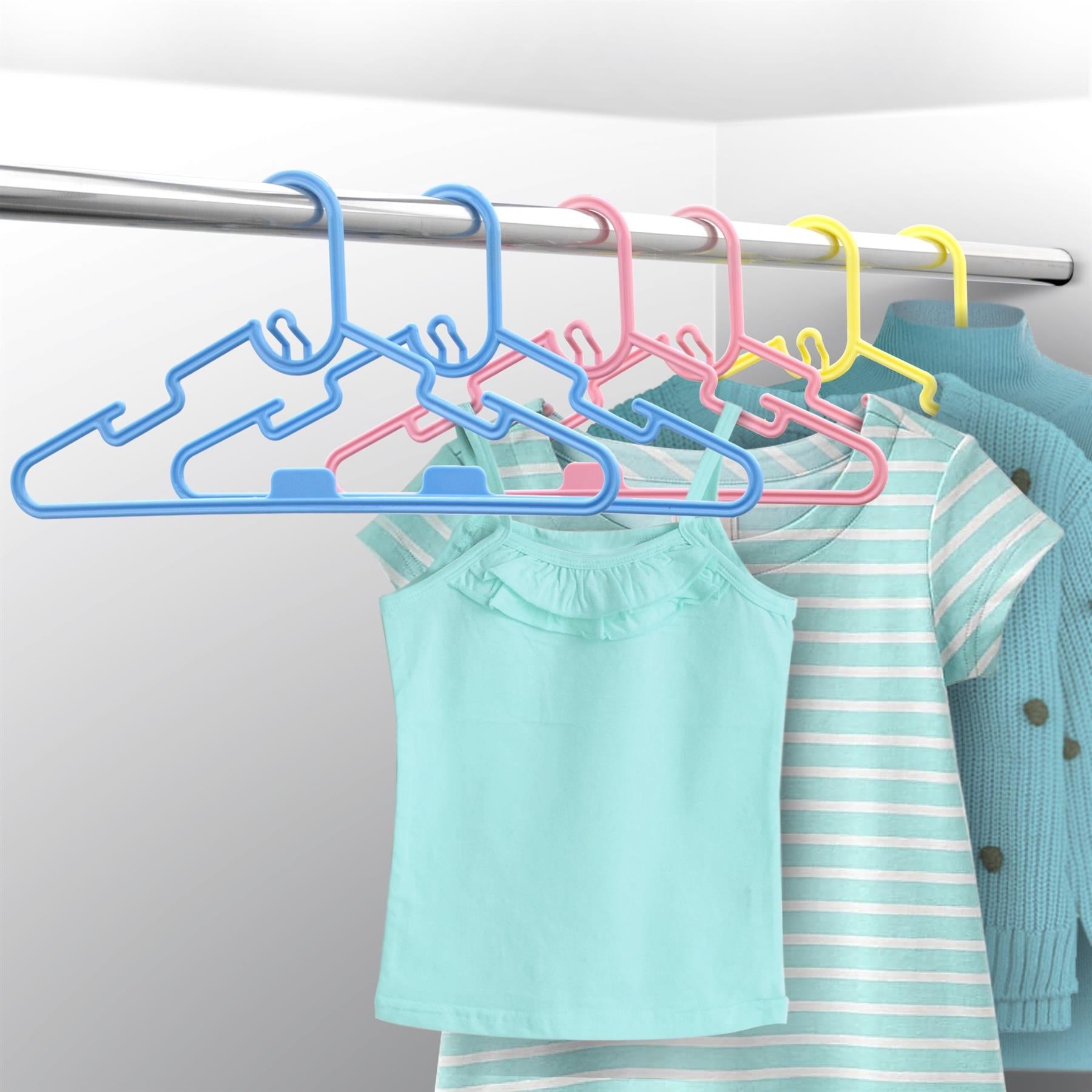 Pack of 40 - Baby Kids Children Plastic Hangers Coat Clothes Cloths With Stackable Hooks - ZYBUX