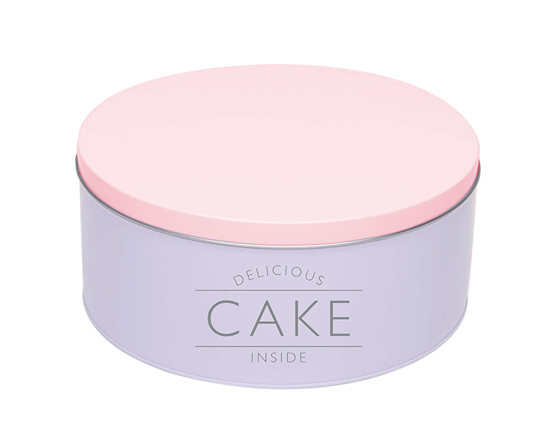 Round Cake Storage Tin Airtight Lid Cookies Biscuits Box Kitchen Baking Gift UK - ZYBUX
