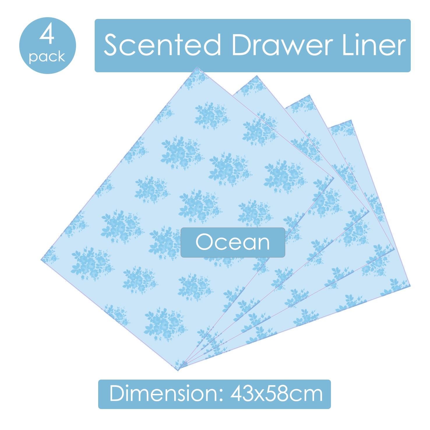 Scented Draw Liners 4 Pack Ocean Breeze, Jasmine, Wild Rose, Lavender 43x58cm - ZYBUX