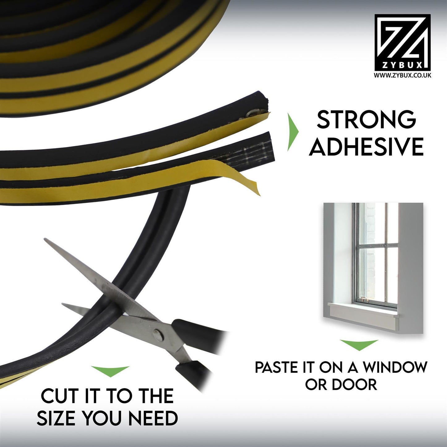 ZYBUX - EPDM Window & Door Draught Excluder Weatherstrip - ZYBUX