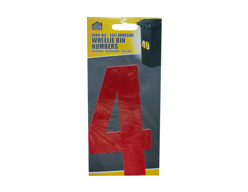 Wheelie Bin House Numbers Adhesive Wheely Stickers Reflective Sticky Numbers - ZYBUX