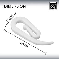 100 X Practical Curtain Hooks For Curtains White Plastic Nylon Tape Gliders - ZYBUX
