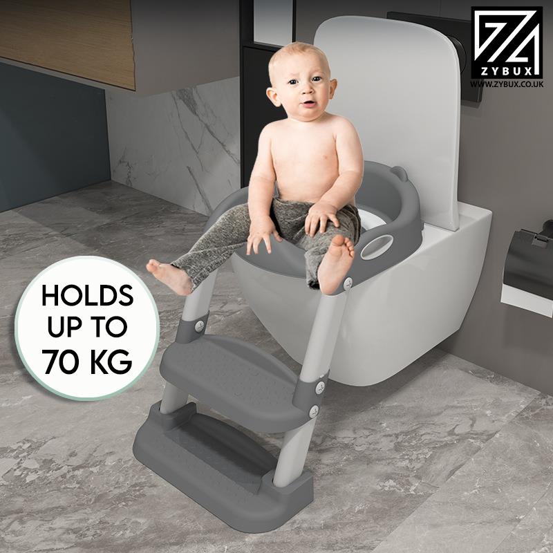 ZYBUX - Adjustable Potty Toilet Seat Baby Toddler with Durable Anti-Skid Kid Toilet Trainer with Step Stool and Ladder for Boys and Girls | Suitable for Toilets 38 - 42 cm Capacity up to 70 kg - ZYBUX