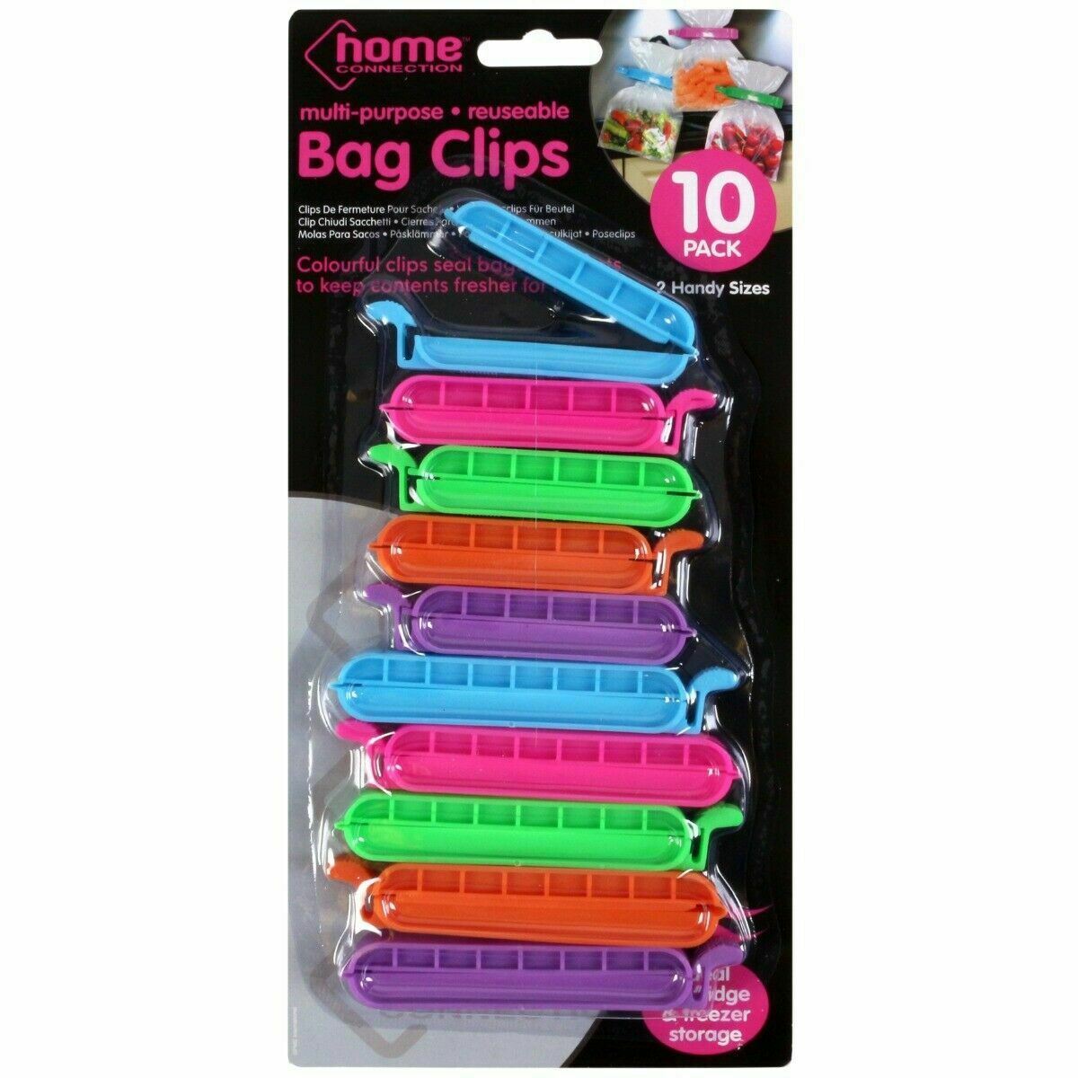 Food bag Storage Clips Freezer Fridge Sealing Clips Kitchen Pack 10 Reuseable - ZYBUX