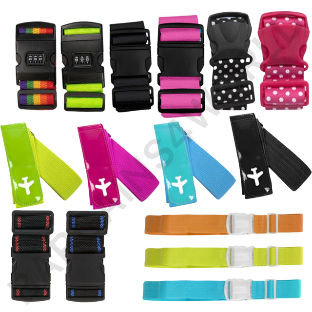 Adjustable Strong Extra Safety Travel Suitcase Luggage Baggage Straps Tie Belt - ZYBUX