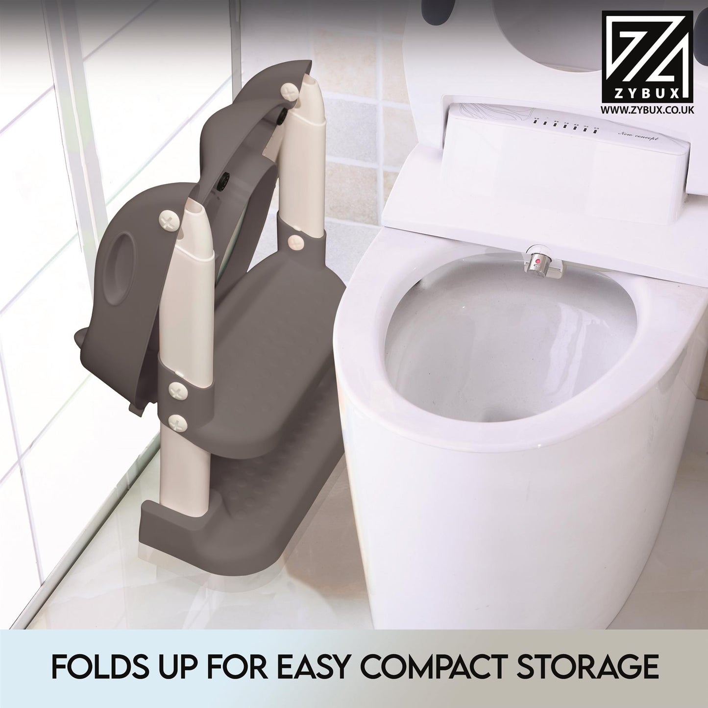 ZYBUX - Adjustable Potty Toilet Seat Baby Toddler with Durable Anti-Skid Kid Toilet Trainer with Step Stool and Ladder for Boys and Girls | Suitable for Toilets 38 - 42 cm Capacity up to 70 kg - ZYBUX