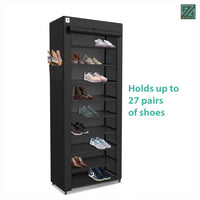 ZYBUX - 10 Tier Shoe Rack 27 Pair Shoe Storage Organiser - ZYBUX
