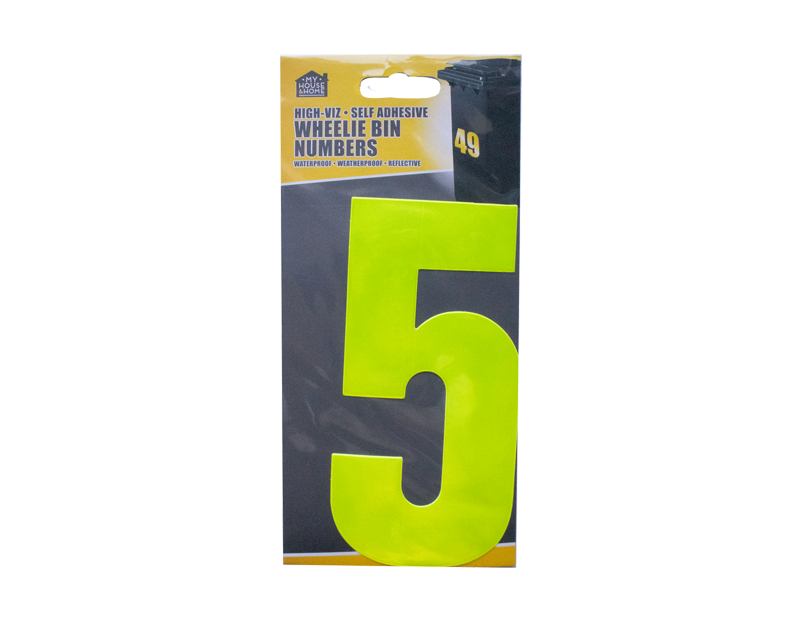 Wheelie Bin House Numbers Adhesive Wheely Stickers Reflective Sticky Numbers - ZYBUX
