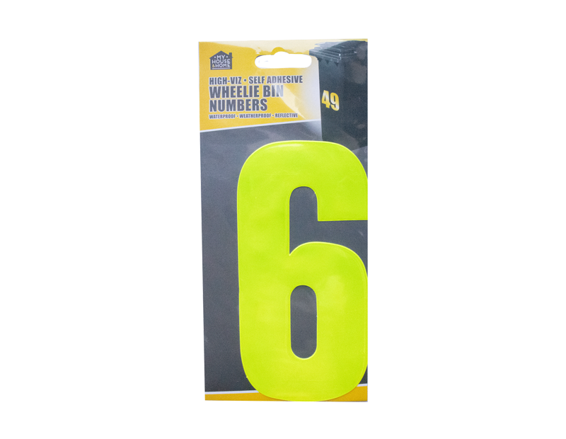 Wheelie Bin House Numbers Adhesive Wheely Stickers Reflective Sticky Numbers - ZYBUX