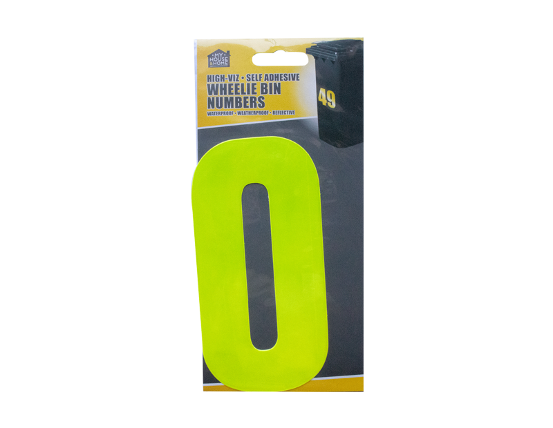 Wheelie Bin House Numbers Adhesive Wheely Stickers Reflective Sticky Numbers - ZYBUX