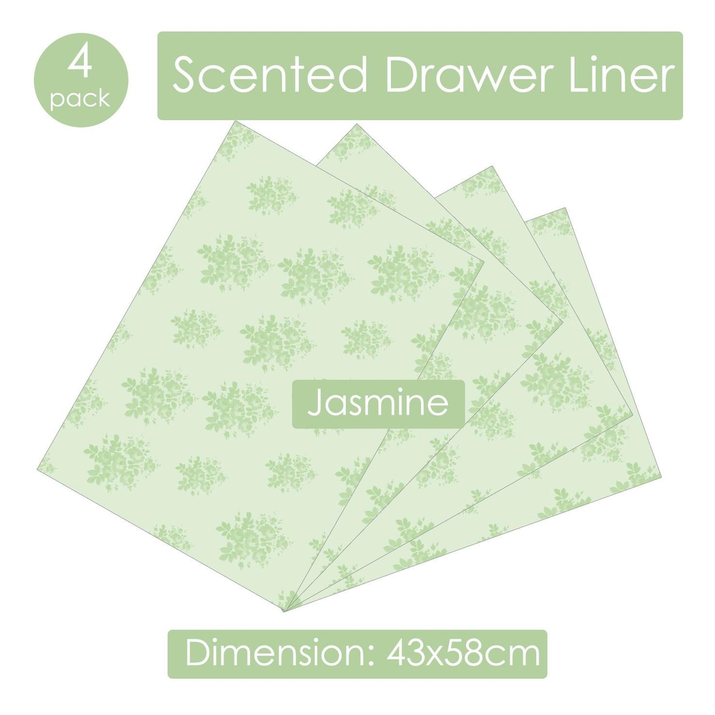 Scented Draw Liners 4 Pack Ocean Breeze, Jasmine, Wild Rose, Lavender 43x58cm - ZYBUX