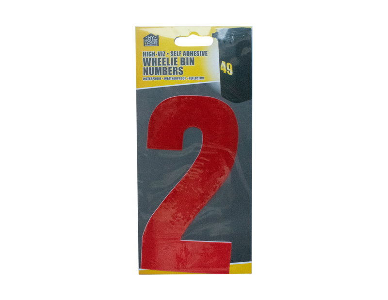 Wheelie Bin House Numbers Adhesive Wheely Stickers Reflective Sticky Numbers - ZYBUX
