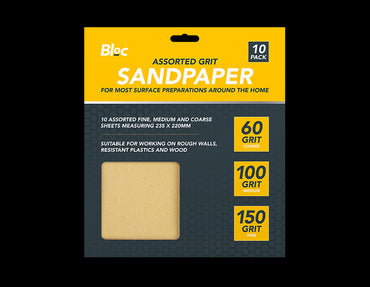 Sandpaper 10 Sheets Of SAND PAPER Available Extra Fine Course Medium - ZYBUX