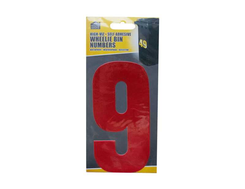 Wheelie Bin House Numbers Adhesive Wheely Stickers Reflective Sticky Numbers - ZYBUX