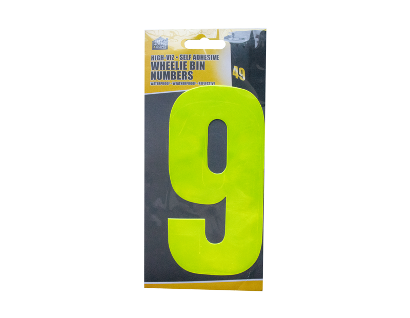Wheelie Bin House Numbers Adhesive Wheely Stickers Reflective Sticky Numbers - ZYBUX
