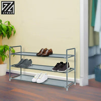 3 Tier Fabric SHOE Stand Storage Organiser RACK Lightweight Compact Space Save [Grey] - ZYBUX