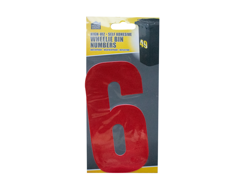 Wheelie Bin House Numbers Adhesive Wheely Stickers Reflective Sticky Numbers - ZYBUX