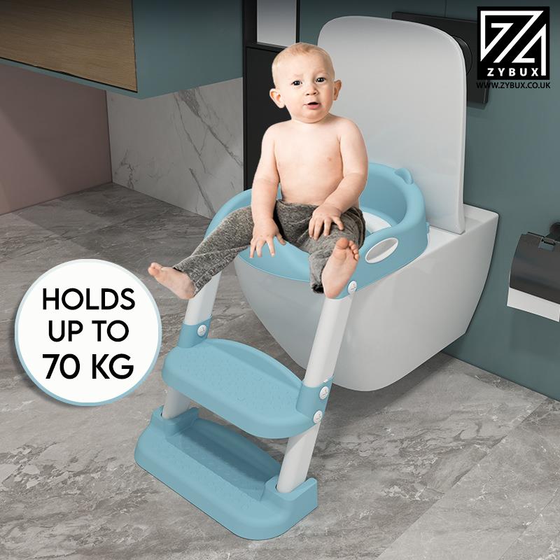 ZYBUX - Adjustable Potty Toilet Seat Baby Toddler with Durable Anti-Skid Kid Toilet Trainer with Step Stool and Ladder for Boys and Girls | Suitable for Toilets 38 - 42 cm Capacity up to 70 kg - ZYBUX