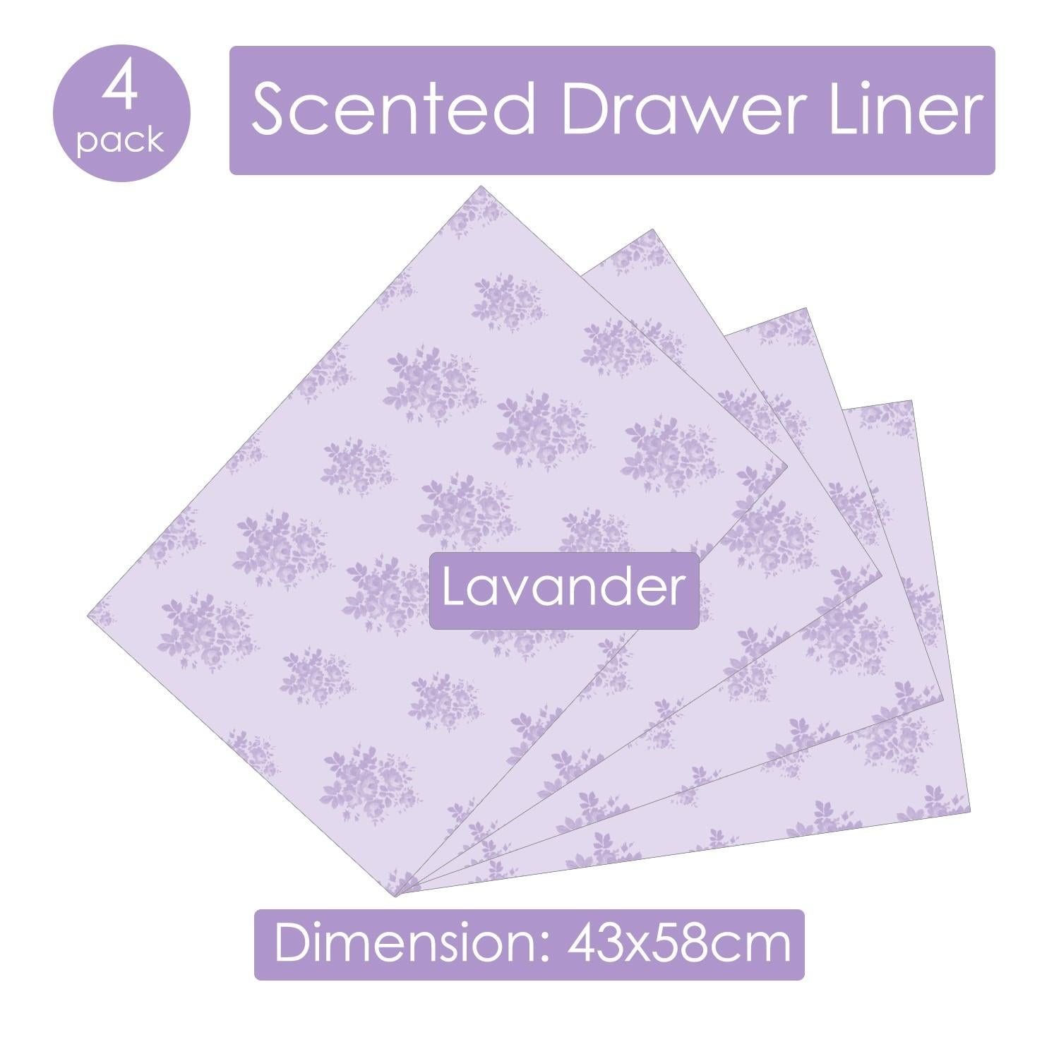 Scented Draw Liners 4 Pack Ocean Breeze, Jasmine, Wild Rose, Lavender 43x58cm - ZYBUX