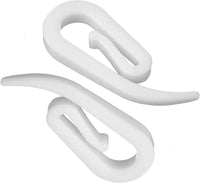 100 X Practical Curtain Hooks For Curtains White Plastic Nylon Tape Gliders - ZYBUX