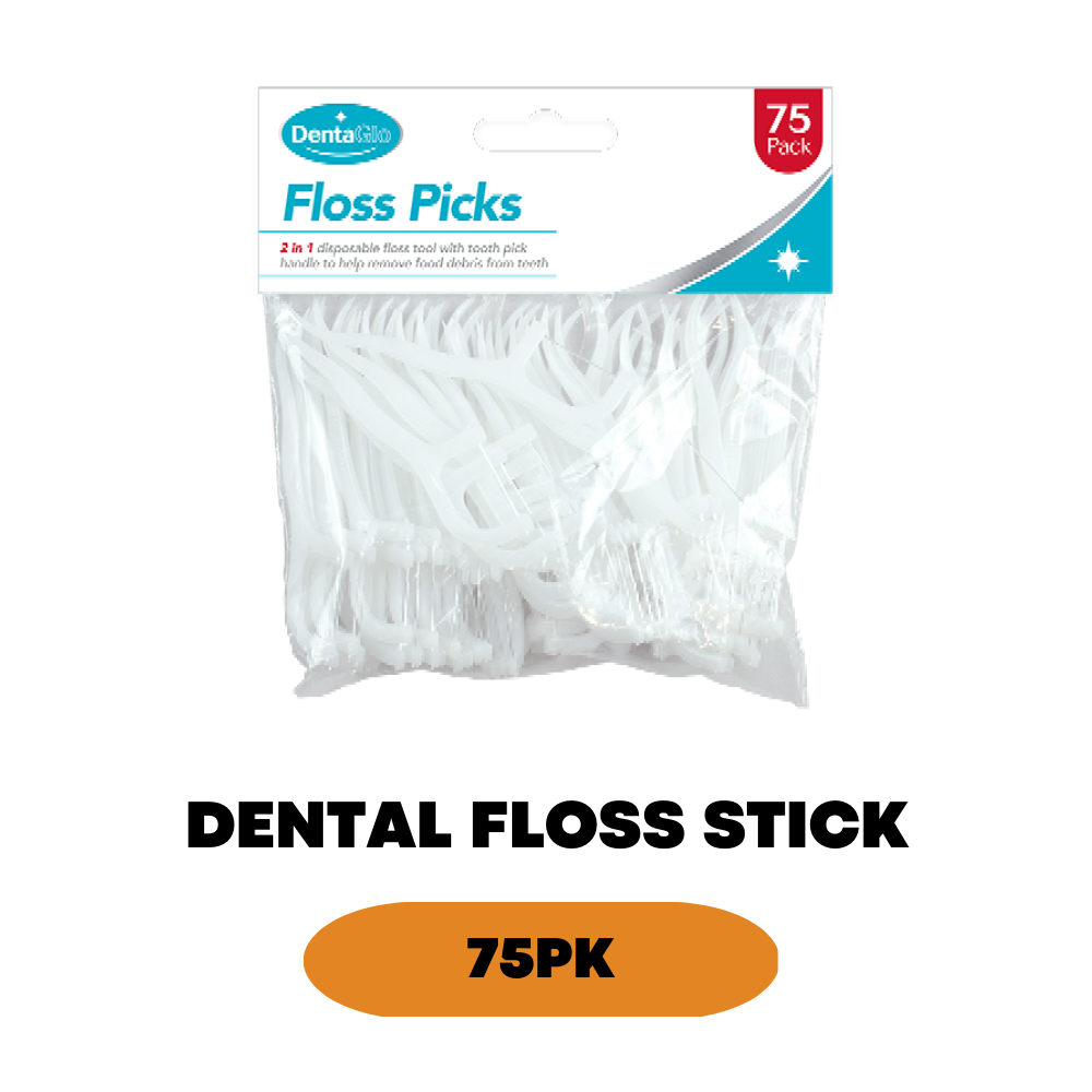 75x 2-in-1 Tooth Picks Dental Floss Sticks Teeth Plaque Remover Teeth Cleaner - ZYBUX