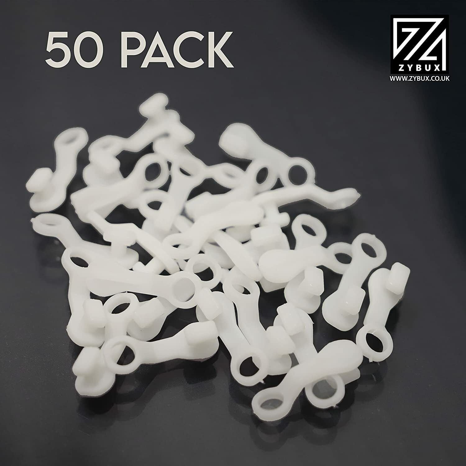 50 Nova Deluxe For Swish Curtain Hooks Runners White Curtain Track Rail Gliders - ZYBUX