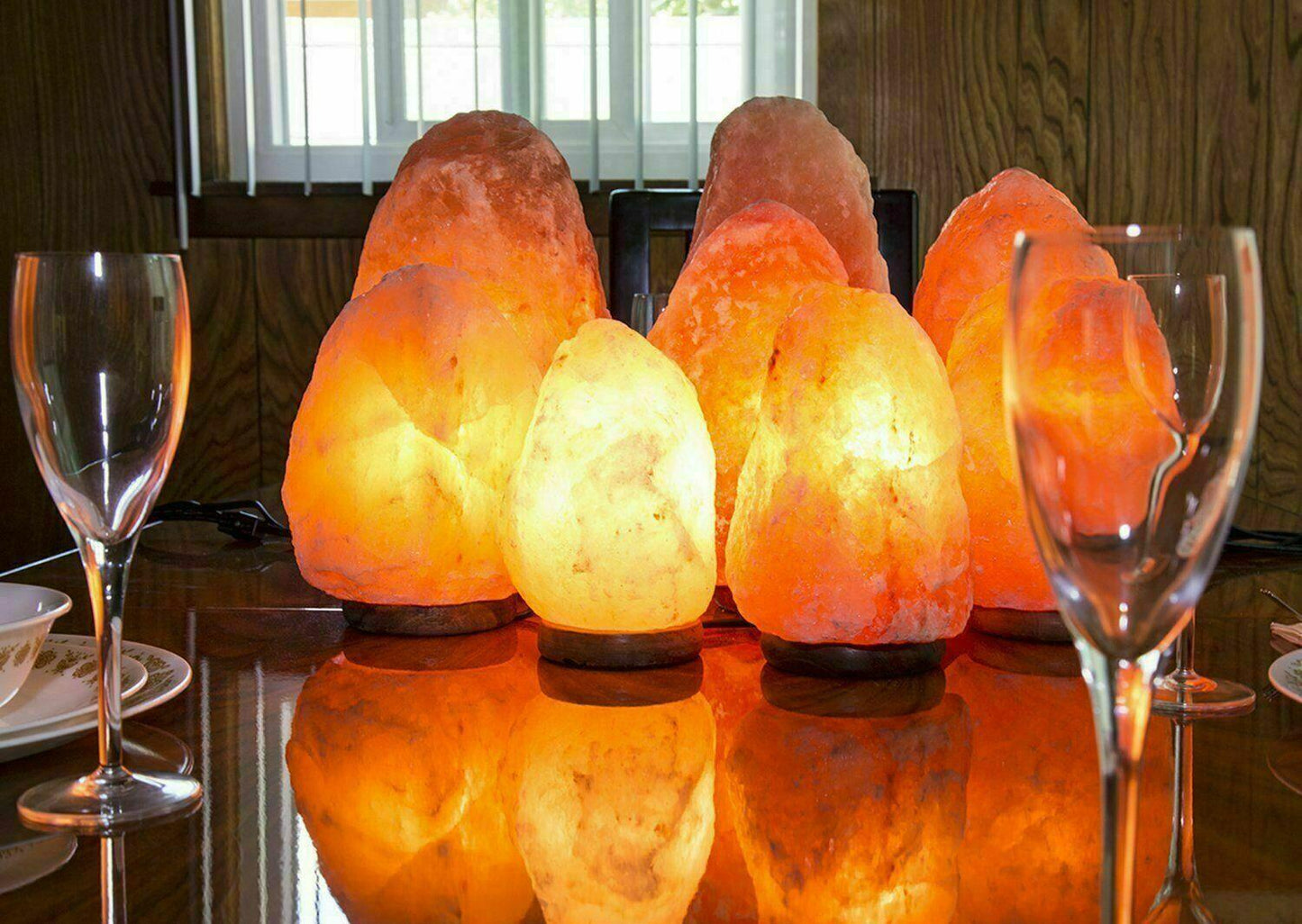 Genuine Himalayan Salt Lamp Rock Salt Bulb Lamps Crystal Pink Night Lantern Plug - ZYBUX