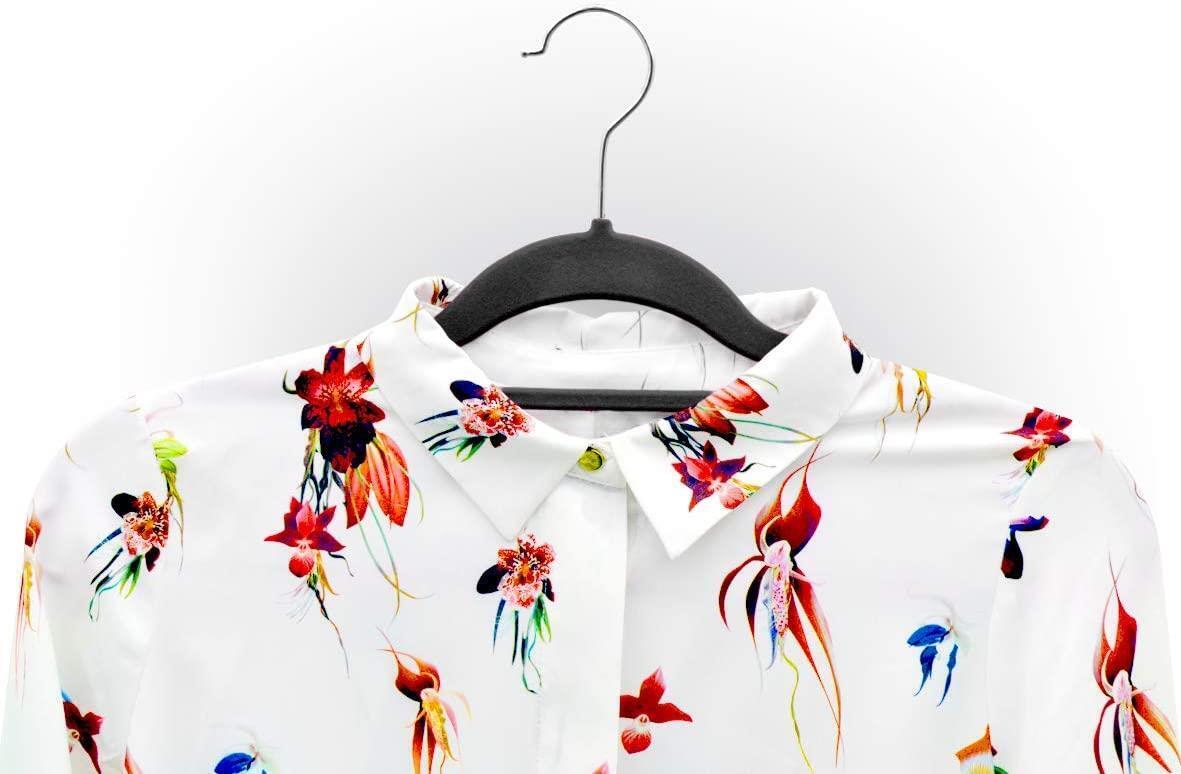 Black Velvet Hangers 120 Pcs Non Slip Flocked Coat Clothes Space Saving Hangers - ZYBUX