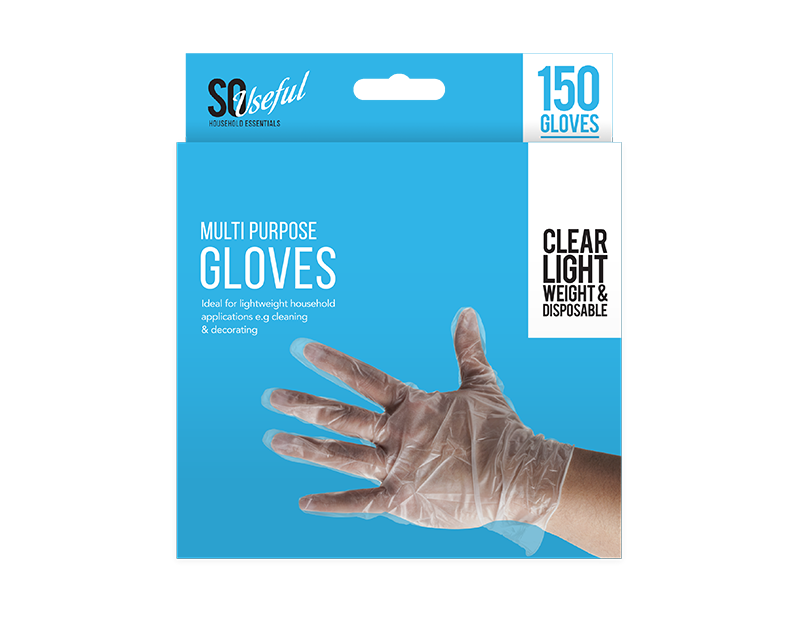 150 Pack PE Disposable Gloves Clear Large Purpose Hand Kitchen Food Prep Cleanin - ZYBUX