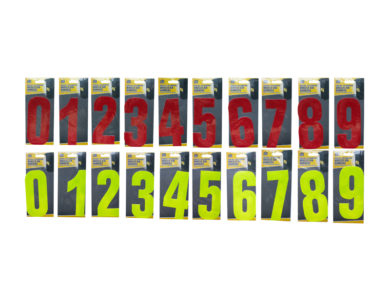 Wheelie Bin House Numbers Adhesive Wheely Stickers Reflective Sticky Numbers - ZYBUX