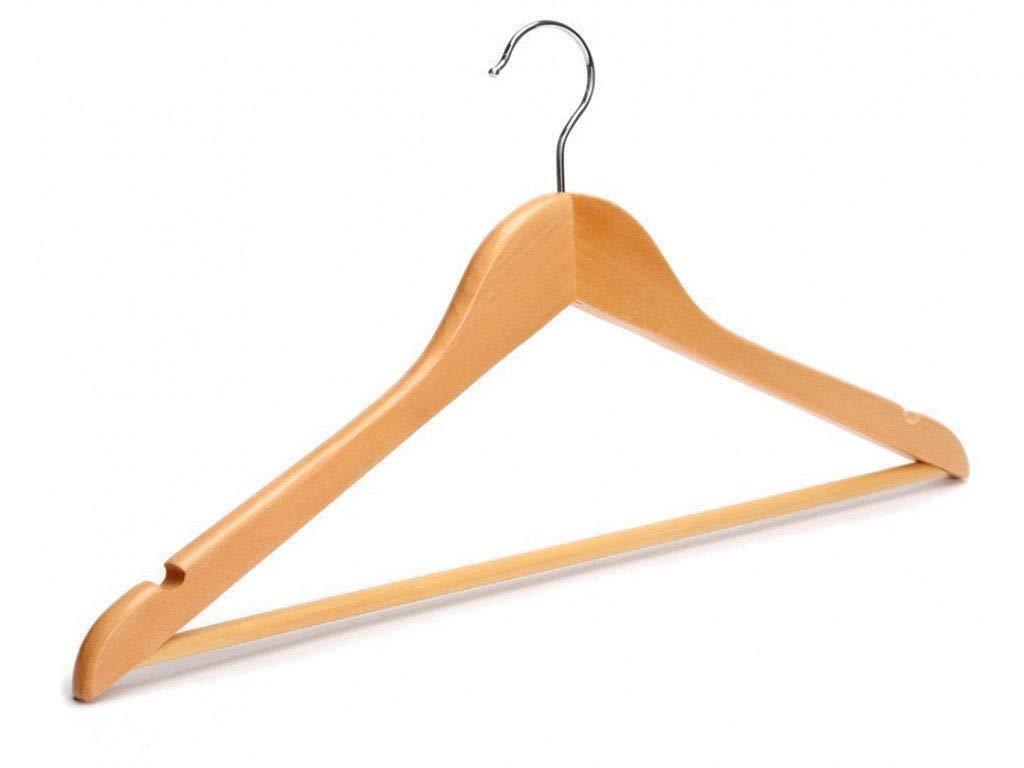 40x Suit Garments Clothes Wooden Coat Hanger Trouser Non-Slip Bar Set Space Save - ZYBUX