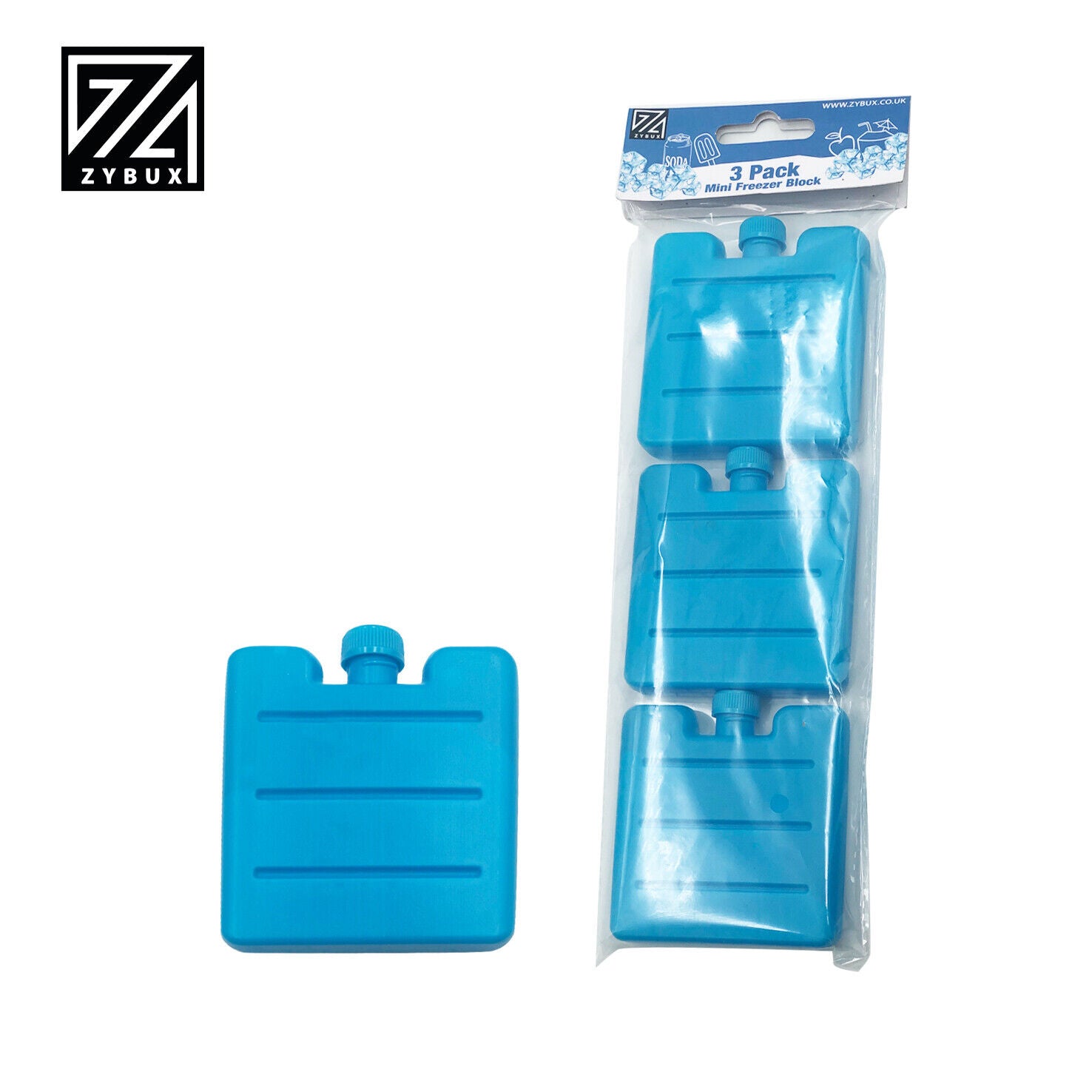 3 Pack Mini Ice Bricks Blocks Freezer Cooler Bag Lunch Box Travel Picnic - ZYBUX