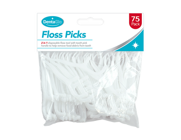 75x 2-in-1 Tooth Picks Dental Floss Sticks Teeth Plaque Remover Teeth Cleaner - ZYBUX