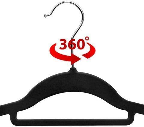 Black Velvet Hangers 120 Pcs Non Slip Flocked Coat Clothes Space Saving Hangers - ZYBUX