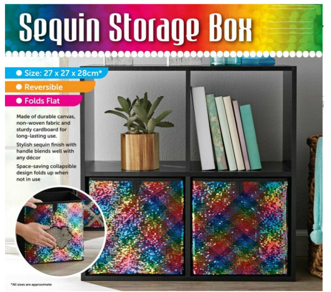 2x Cube Folding Basket Foldable Collapsible Storage Box Fabric Toy Organiser - ZYBUX