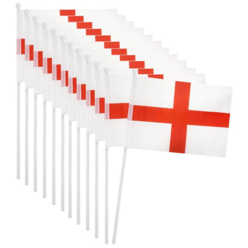 25x England Flag Stick Hand Football Cup Rugby Match Car Window Flags St Georges - ZYBUX