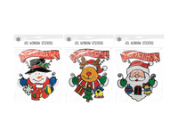 Christmas Window Gel Stickers Santa Sticker Art Snowman Reindeer Xmas Decoration - ZYBUX