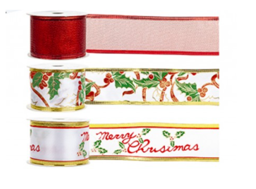 Large Happy Merry Christmas Ribbons Decoration Ribbon Gift Wrapping 2.7m x 5cm - ZYBUX