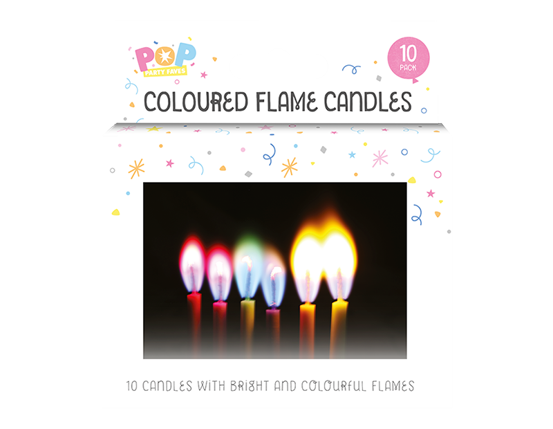 10x Colour Flame Candles Kids Adult Birthday Candle Party Cake Topper Decoration - ZYBUX