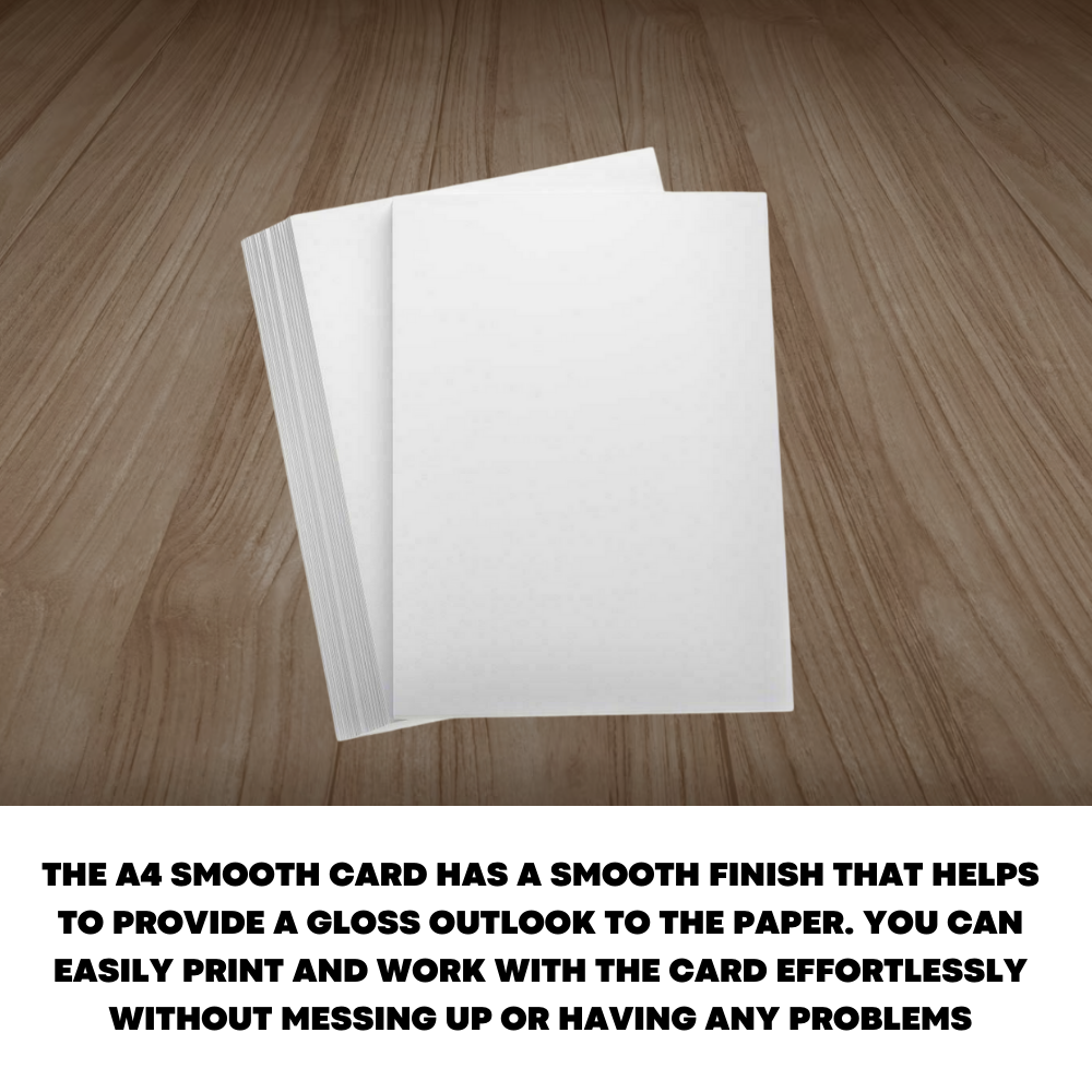 15x A4 Smooth Card Sheets 200gsm Snow White Paper Craft Hobby Printer Cardmaking - ZYBUX