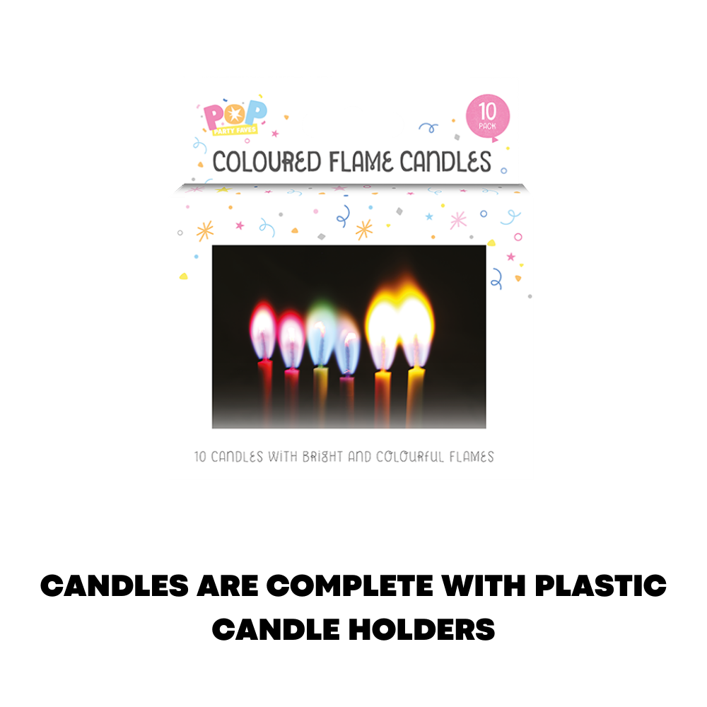 10x Colour Flame Candles Kids Adult Birthday Candle Party Cake Topper Decoration - ZYBUX