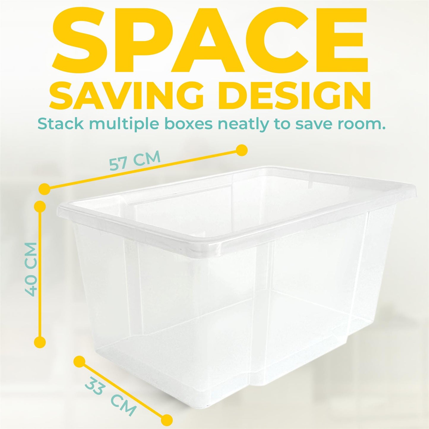 Plastic Storage Boxes with Lids – Clear Black Small Medium Large Stackable Plastic Containers | Ideal for Craft, Shoes, Toys, Office, and Kitchen Organiser | Durable, BPA Free Storage Bin (SET of 3)